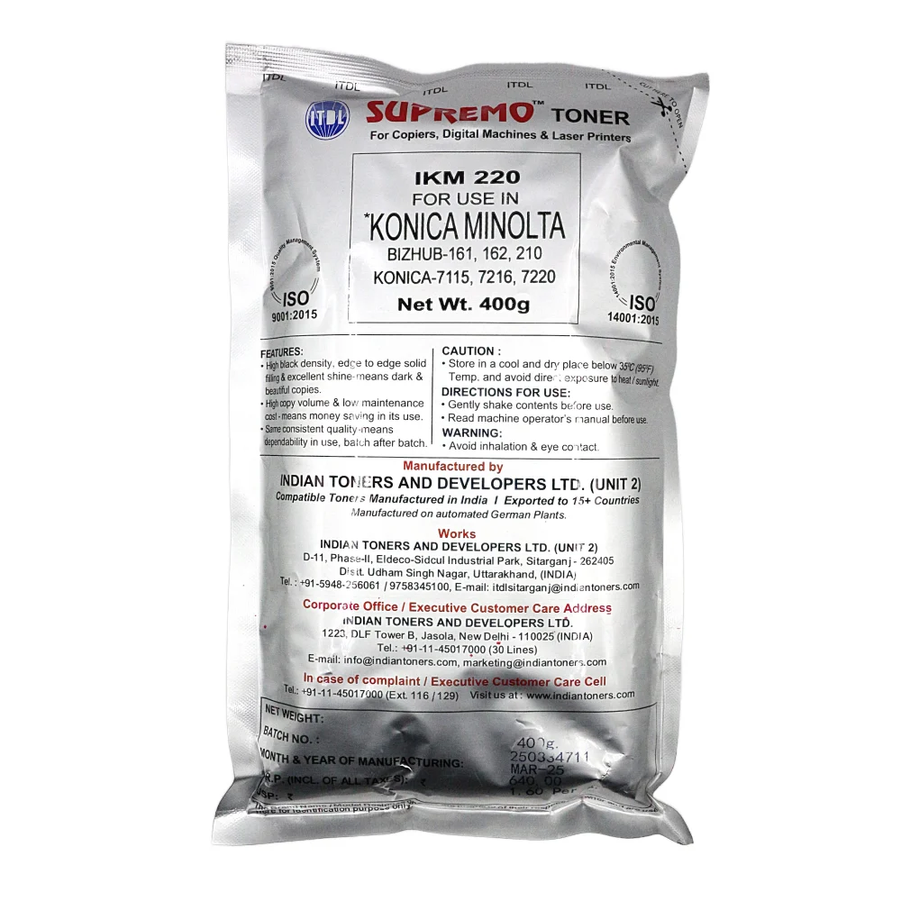 ITDL Copier Toner Powder For Konica Minolta IKM-220 400gm Black